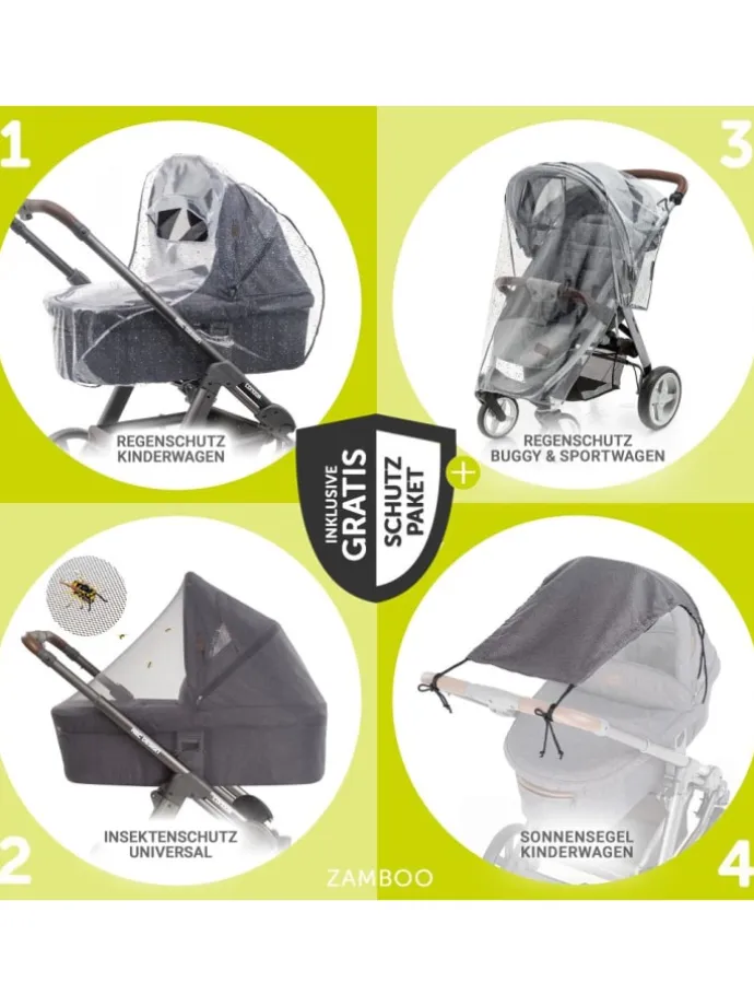 Kombi-Kinderwagen Vision X Duoset Black (Sportwagen in schwarz