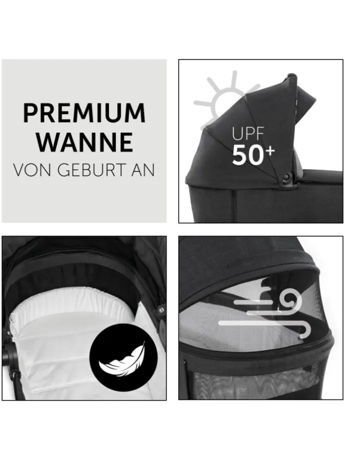 Kombi-Kinderwagen Vision X Duoset Black (Sportwagen in schwarz