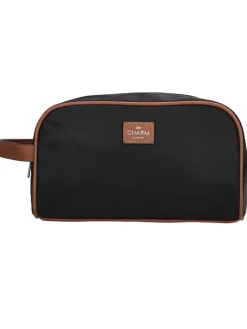 Kosmetiktasche "Buckingham" in Schwarz - (B)25 x (H)15 x (T)14 cm