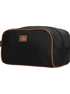 Kosmetiktasche "Buckingham" in Schwarz - (B)25 x (H)15 x (T)14 cm