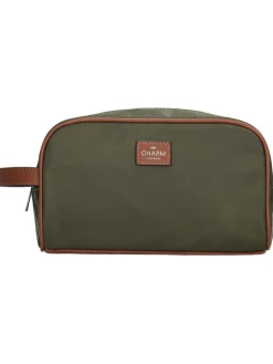 Kosmetiktasche "Buckingham" in Khaki - (B)25 x (H)15 x (T)14 cm