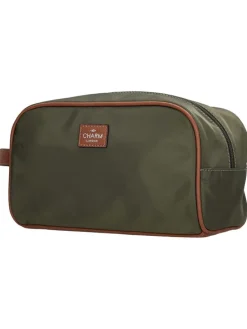 Kosmetiktasche "Buckingham" in Khaki - (B)25 x (H)15 x (T)14 cm