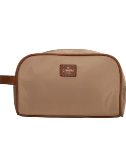 Kosmetiktasche "Buckingham" in Hellbraun - (B)25 x (H)15 x (T)14 cm