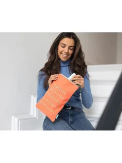 Kosmetiktasche ''Fernweh Sunset'' in Orange - (L)30 x (B)19 cm