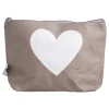 Kosmetiktasche "Herz" in Grau - (B)23 x (H)15 x (T)6 cm