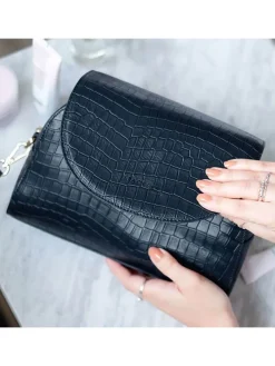 Kosmetiktasche in Dunkelblau - (B)25,5 x (H)18,5 x (T)7,5 cm