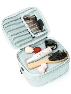 Kosmetiktasche in Hellblau - (B)23,5 x (H)12,5 x (T)28,5 cm