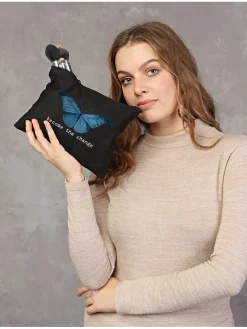 Kosmetiktasche in Schwarz - (B)25 x (H)18 cm
