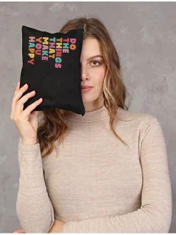 Kosmetiktasche in Schwarz - (B)25 x (H)18 cm