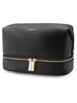 Kosmetiktasche in Schwarz - (B)25,5 x (H)13 x (T)15 cm