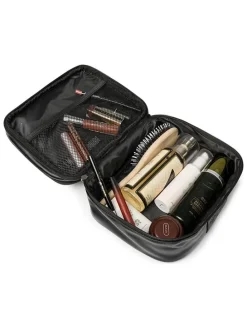 Kosmetiktasche in Schwarz - (B)23,5 x (H)12,5 x (T)28,5 cm