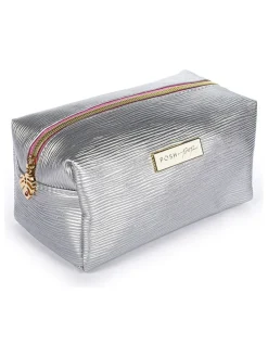 Kosmetiktasche in Silber - (L)11 x (B)18 cm