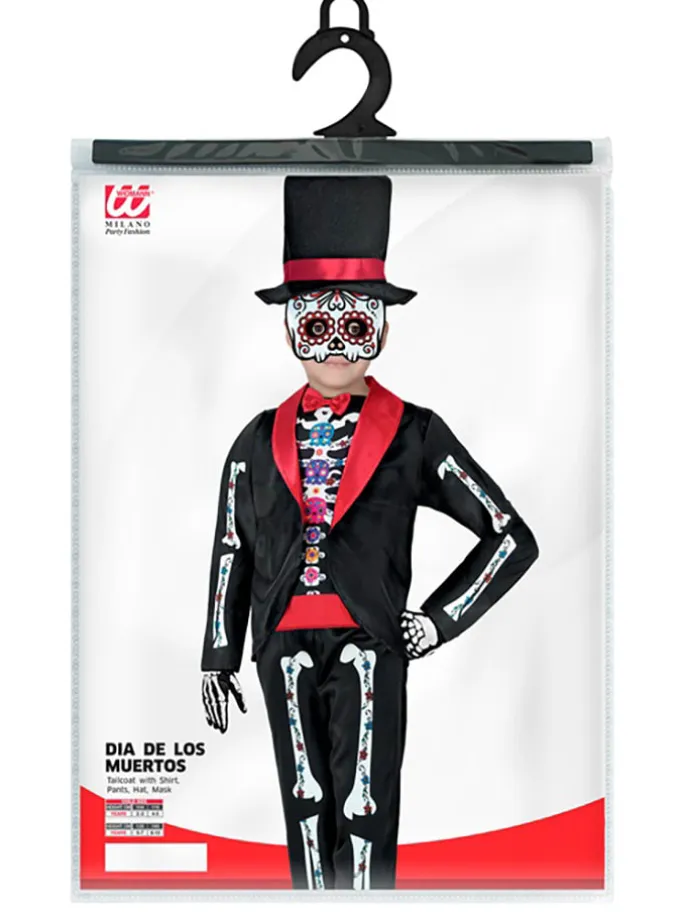 Kostüm "DIA DE LOS MUERTOS" in Schwarz/ Rot