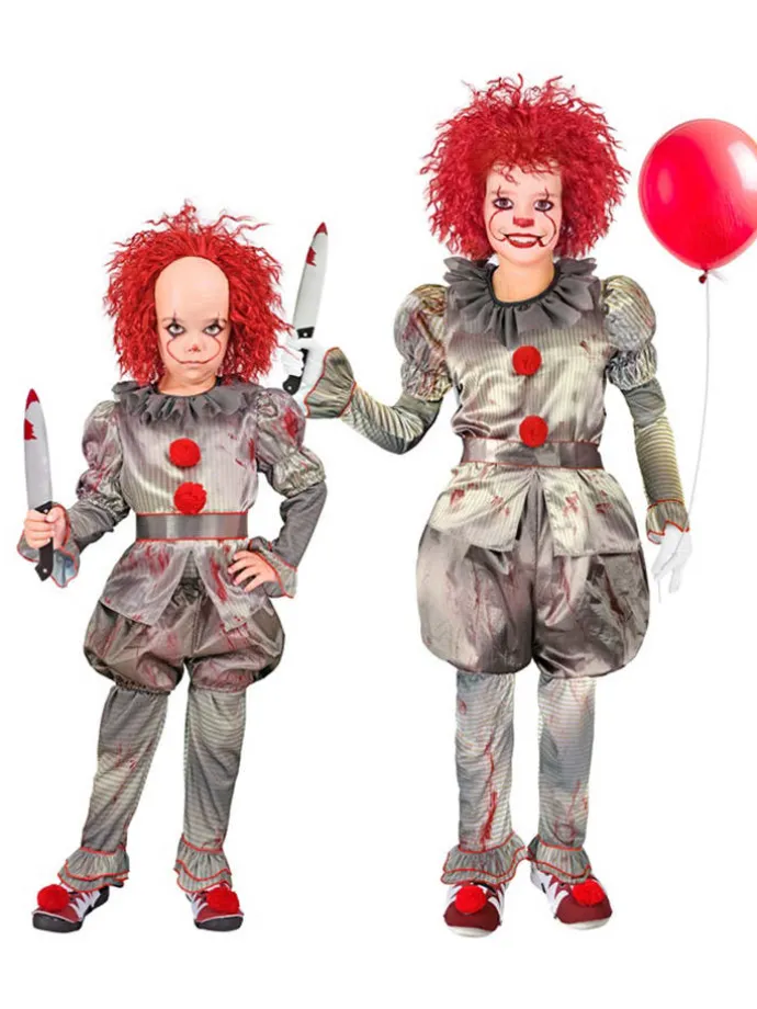 Kostüm "KILLER CLOWN" in Grau