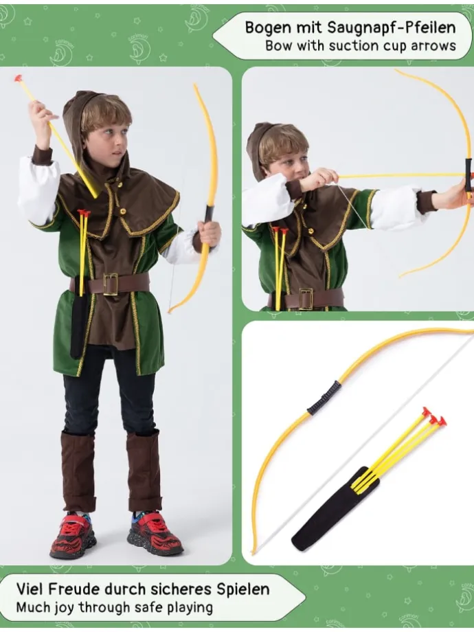 Kostüm „Robin Hood“ inklusive in Braun/grün