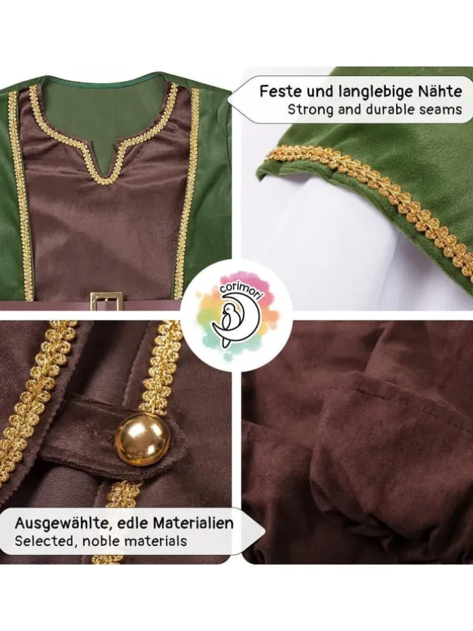 Kostüm „Robin Hood“ inklusive in Braun/grün