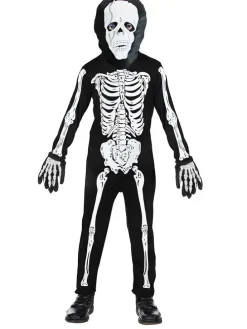 Kostüm "Skeleton" in Schwarz/ Weiß