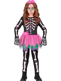 Kostüm "SKELETT" in Schwarz/ Pink