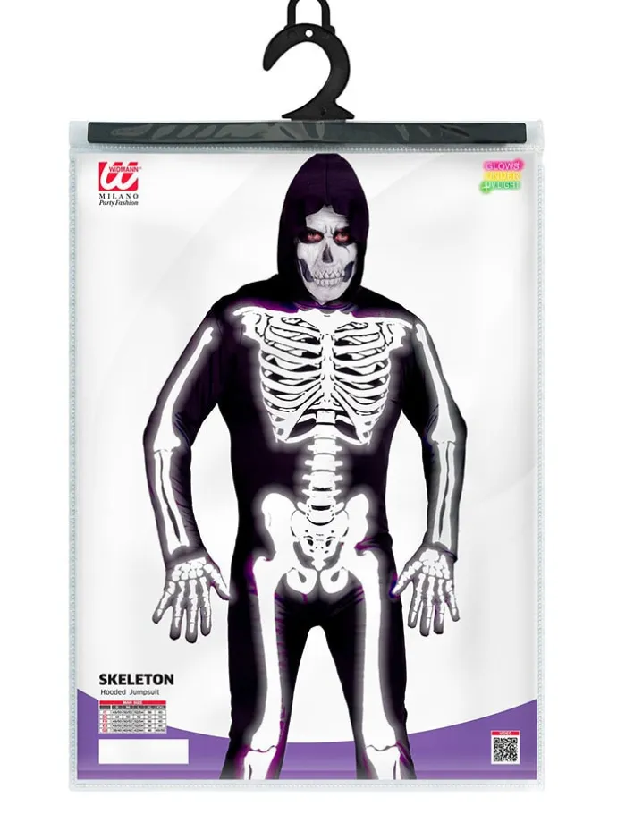 Kostümoverall "SKELETT" in Schwarz/ Weiß