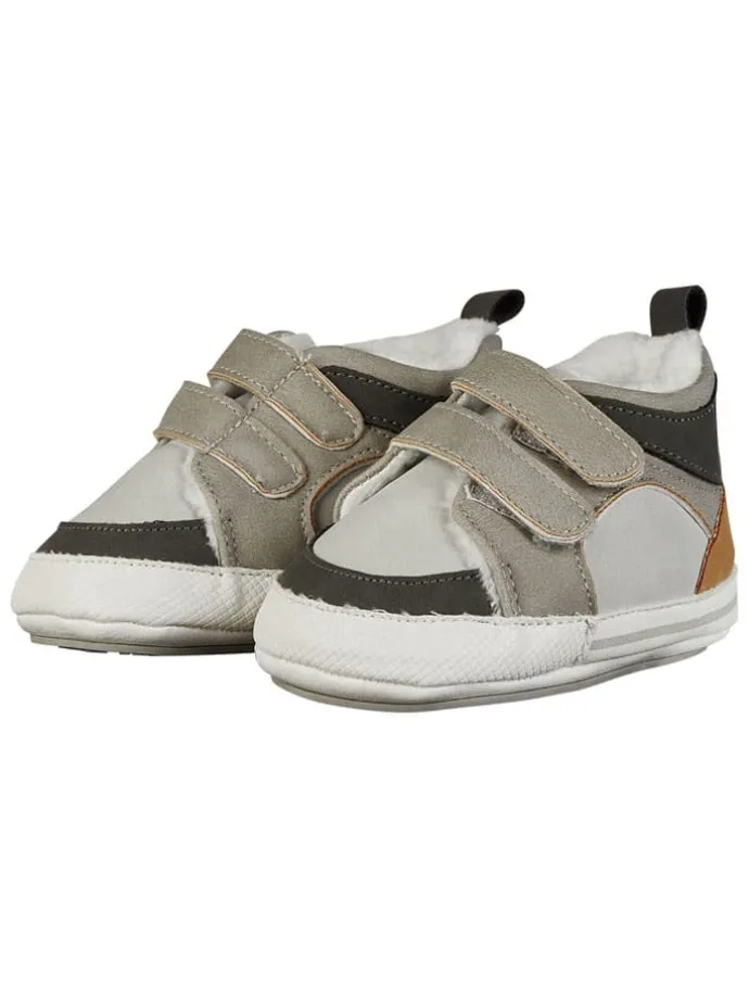 Krabbelschuhe in Grau/ Schwarz