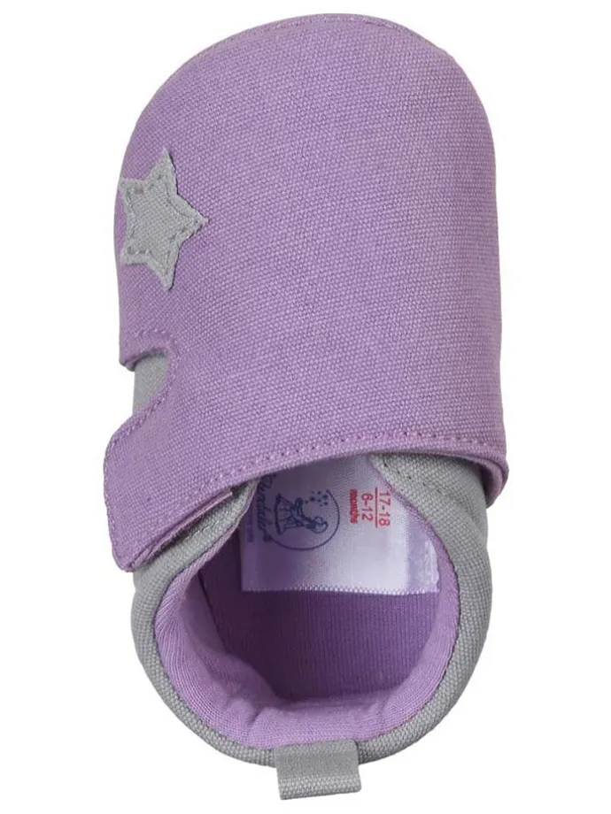 Krabbelschuhe in Lila/ Grau