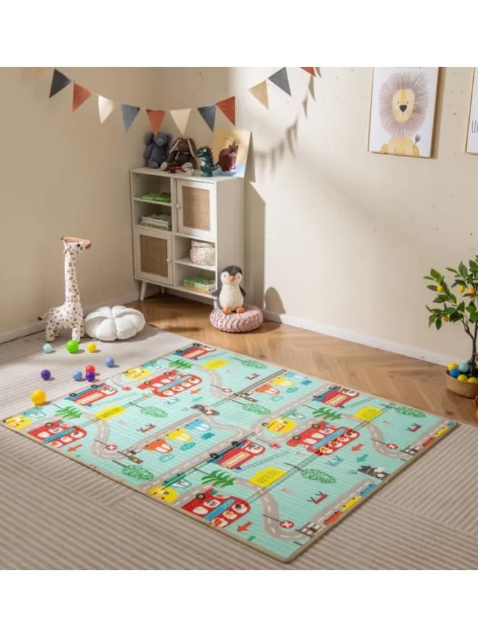 Krabblematte Baby faltbar in Bunt