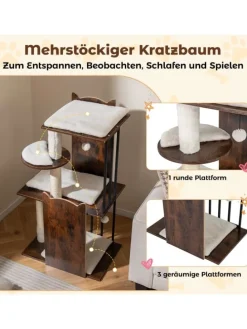 Kratzbaum Holz Metall 112 cm in Braun