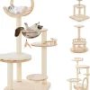 Kratzbaum Holz 146cm in Beige