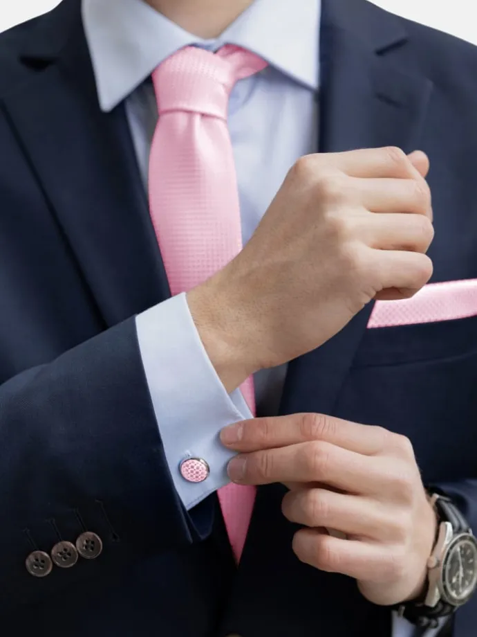 Krawatten-Set in Rosa - Kariert