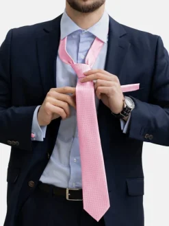Krawatten-Set in Rosa - Kariert