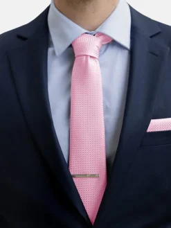 Krawatten-Set in Rosa - Kariert