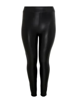 Kunstleder Hose Plus Size Elegante Leggings Basic CARROOL in Schwarz