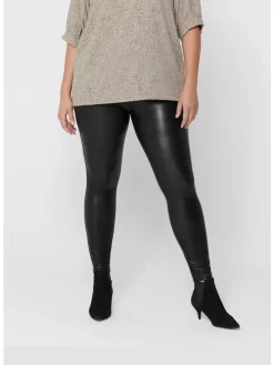 Kunstleder Hose Plus Size Elegante Leggings Basic CARROOL in Schwarz