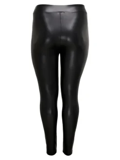Kunstleder Hose Plus Size Elegante Leggings Basic CARROOL in Schwarz