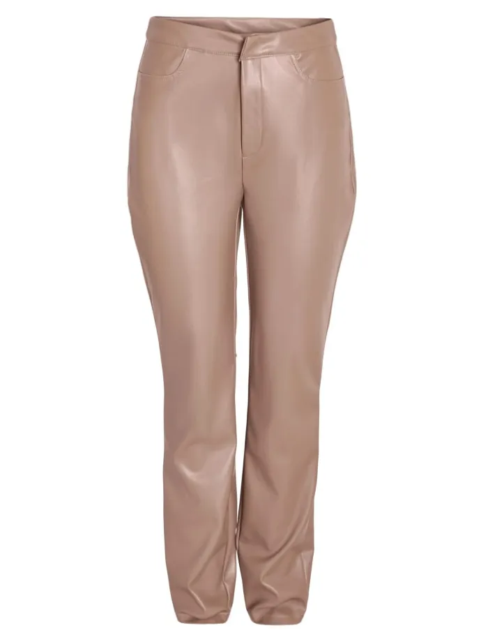 Kunstleder Hose PU Beschichtet NMANDY in Braun
