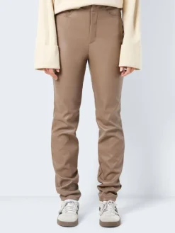 Kunstleder Hose PU Beschichtet NMANDY in Braun