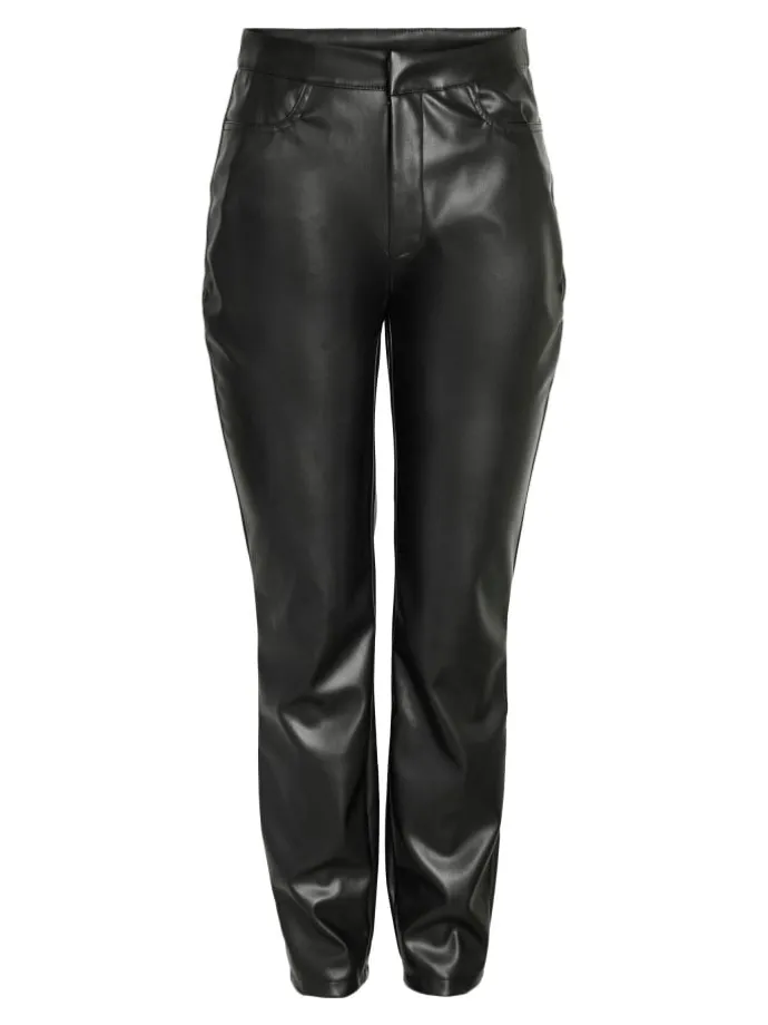 Kunstleder Hose PU Beschichtet NMANDY in Schwarz