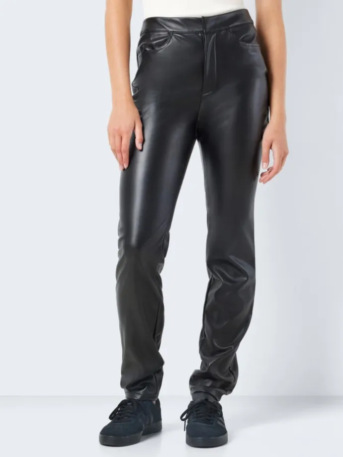 Kunstleder Hose PU Beschichtet NMANDY in Schwarz