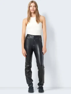 Kunstleder Hose PU Beschichtet NMANDY in Schwarz