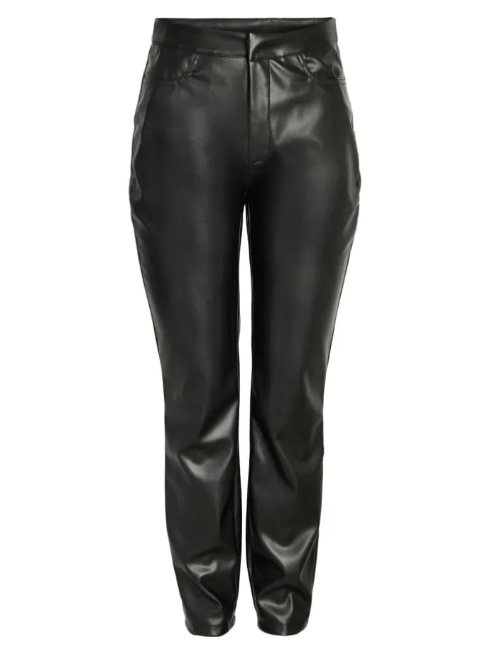 Kunstleder Hose PU Beschichtet NMANDY in Schwarz