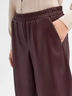 Kunstlederhose Myha Edgy in aubergine - 0001