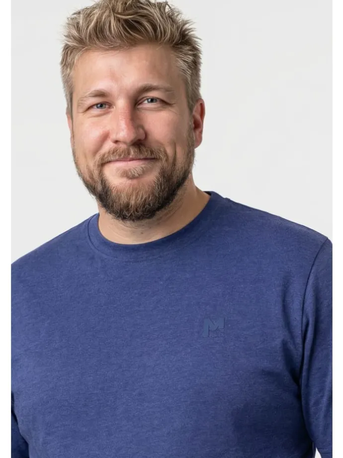 Kurzarm T-Shirt in nachtblau