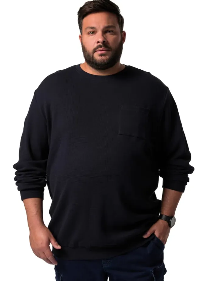 Kurzarm T-Shirt in navy blau