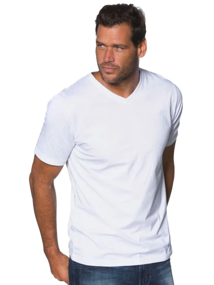 Kurzarm T-Shirt in schneeweiß