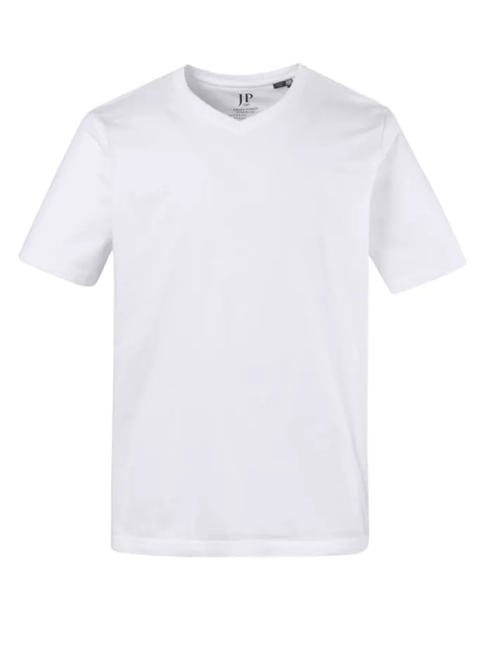 Kurzarm T-Shirt in schneeweiß