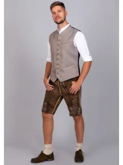 Kurze Hirschlederhose Franz sämisch in dunkelbraun