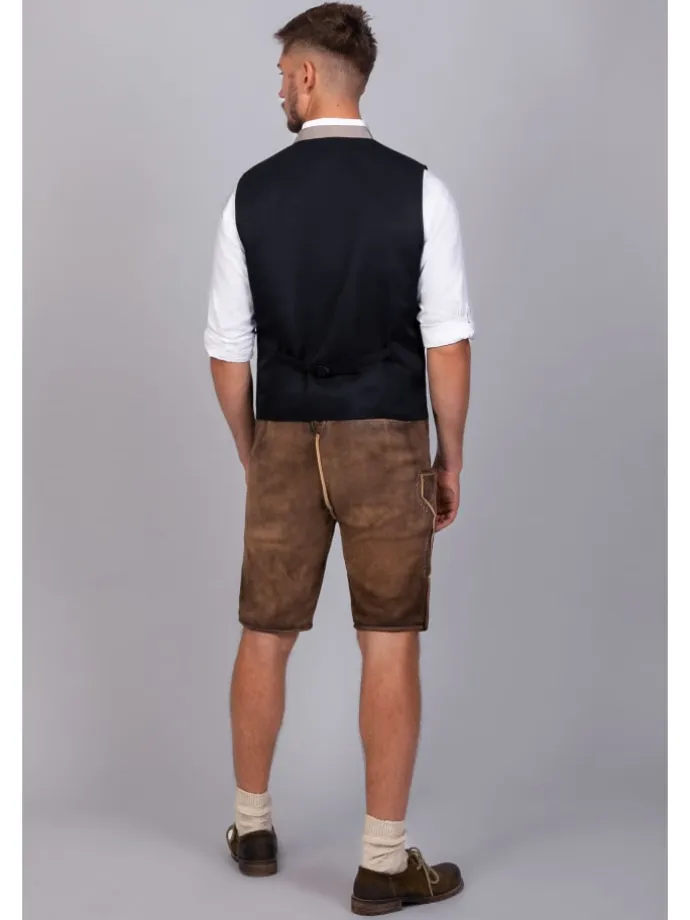 Kurze Hirschlederhose Franz sämisch in dunkelbraun