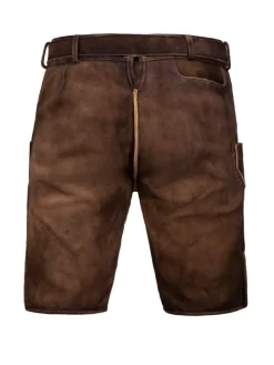 Kurze Hirschlederhose Franz sämisch in dunkelbraun