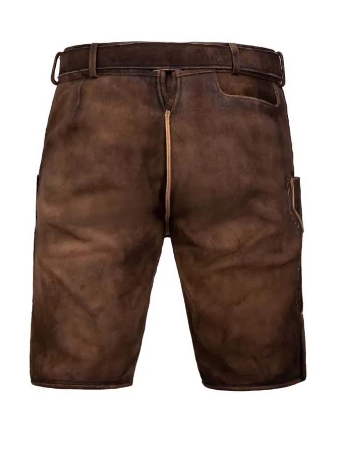 Kurze Hirschlederhose Franz sämisch in dunkelbraun