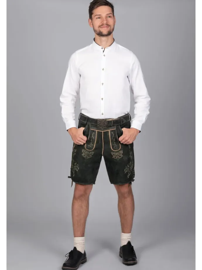 Kurze Wildbock Lederhose Friedl in schwarz